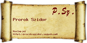 Prorok Szidor névjegykártya